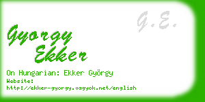 gyorgy ekker business card
